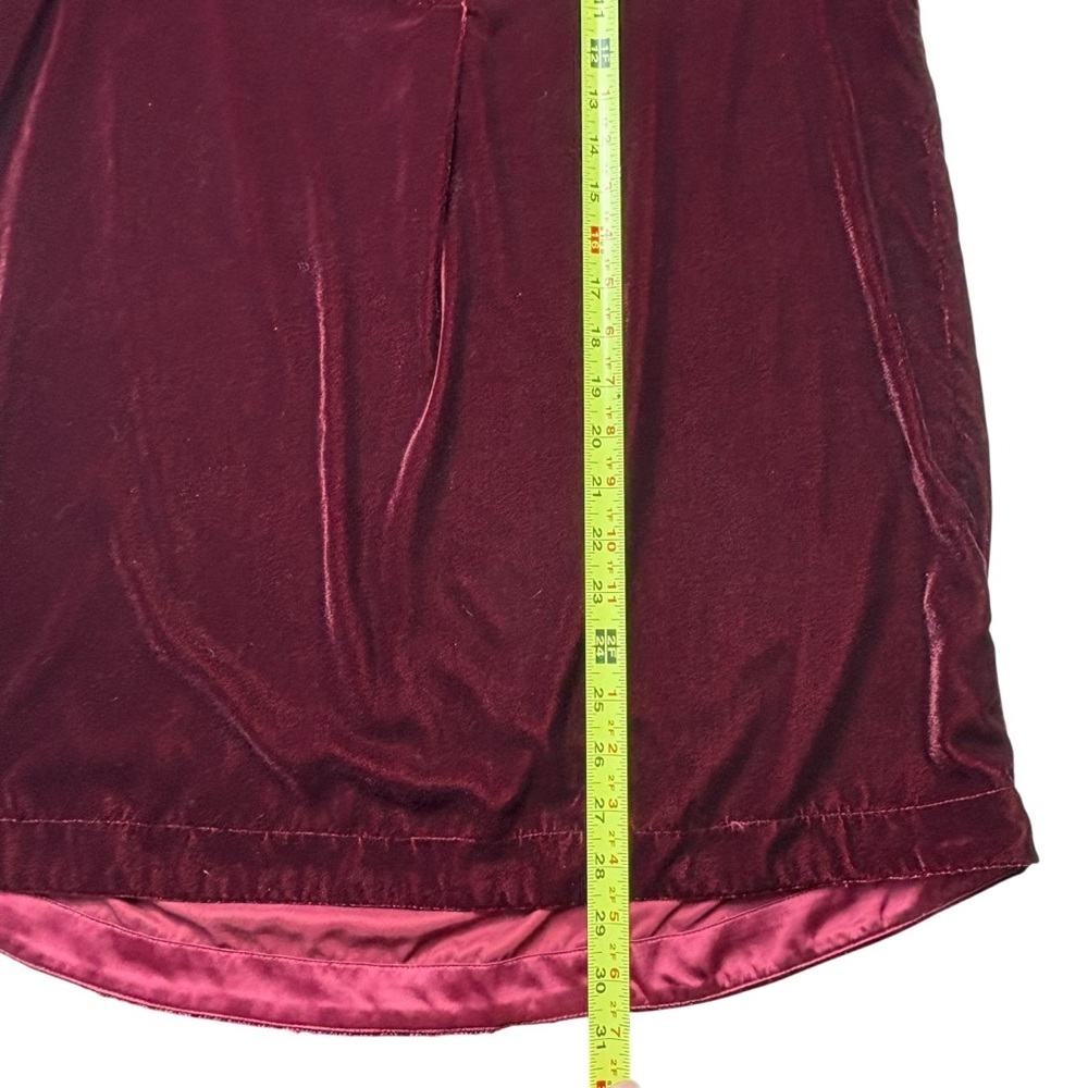 Soft Surroundings Velvet Popover Tunic Top Size M Burgundy Wine Button Cuffs - Picture 7 of 9